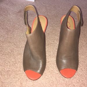 two-tone strappy heel